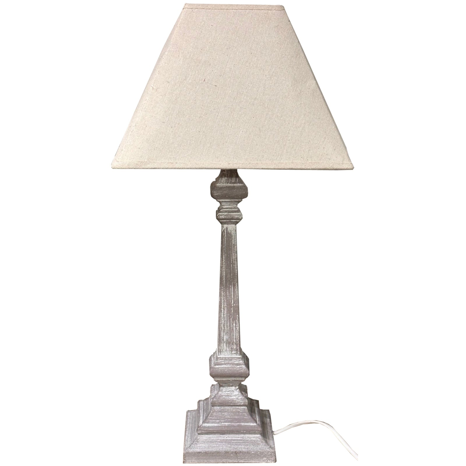 Wooden Table Lamp with Linen Shade