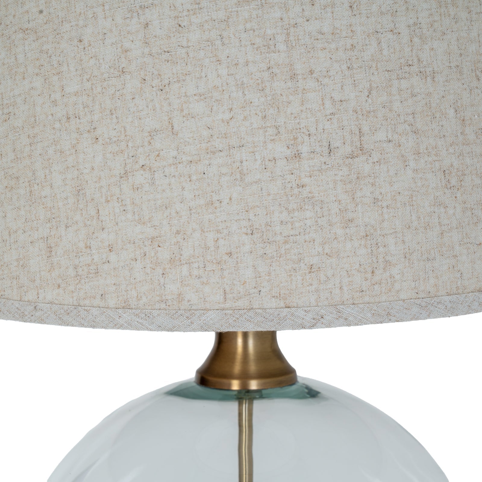 Glass Orb Table Lamp with Linen Shade