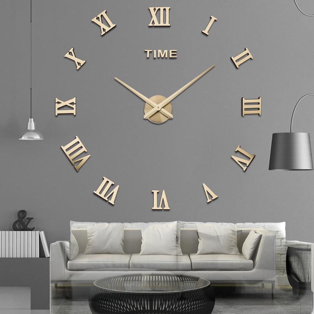 DIY Frameless Wall Clock with Roman Numerals