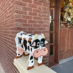 Cow Shaped Garden Mailbox with Decorative Outdoor Metal