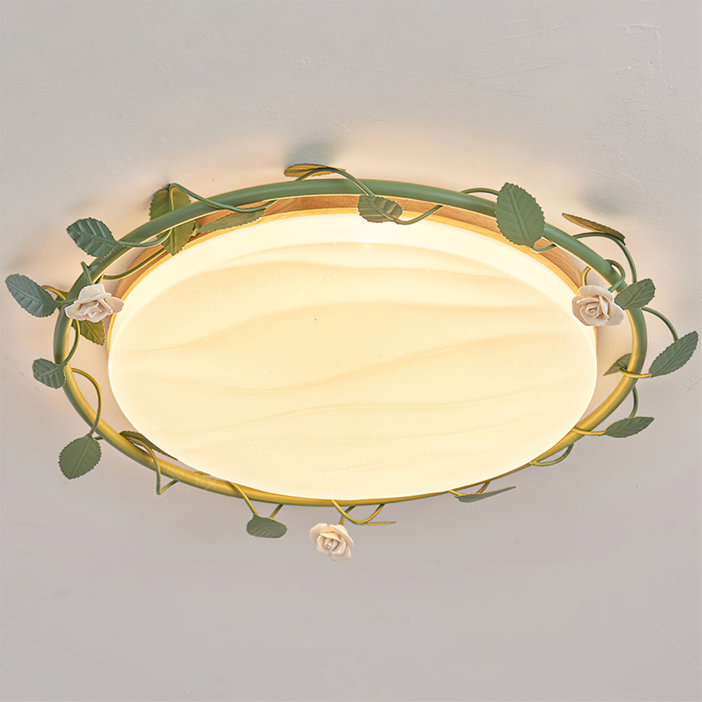 lush Mount Ceiling Light with Leaf Design