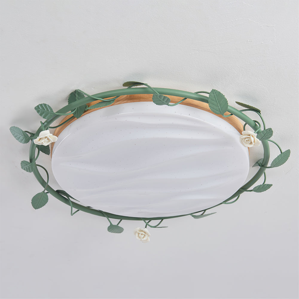 lush Mount Ceiling Light with Leaf Design