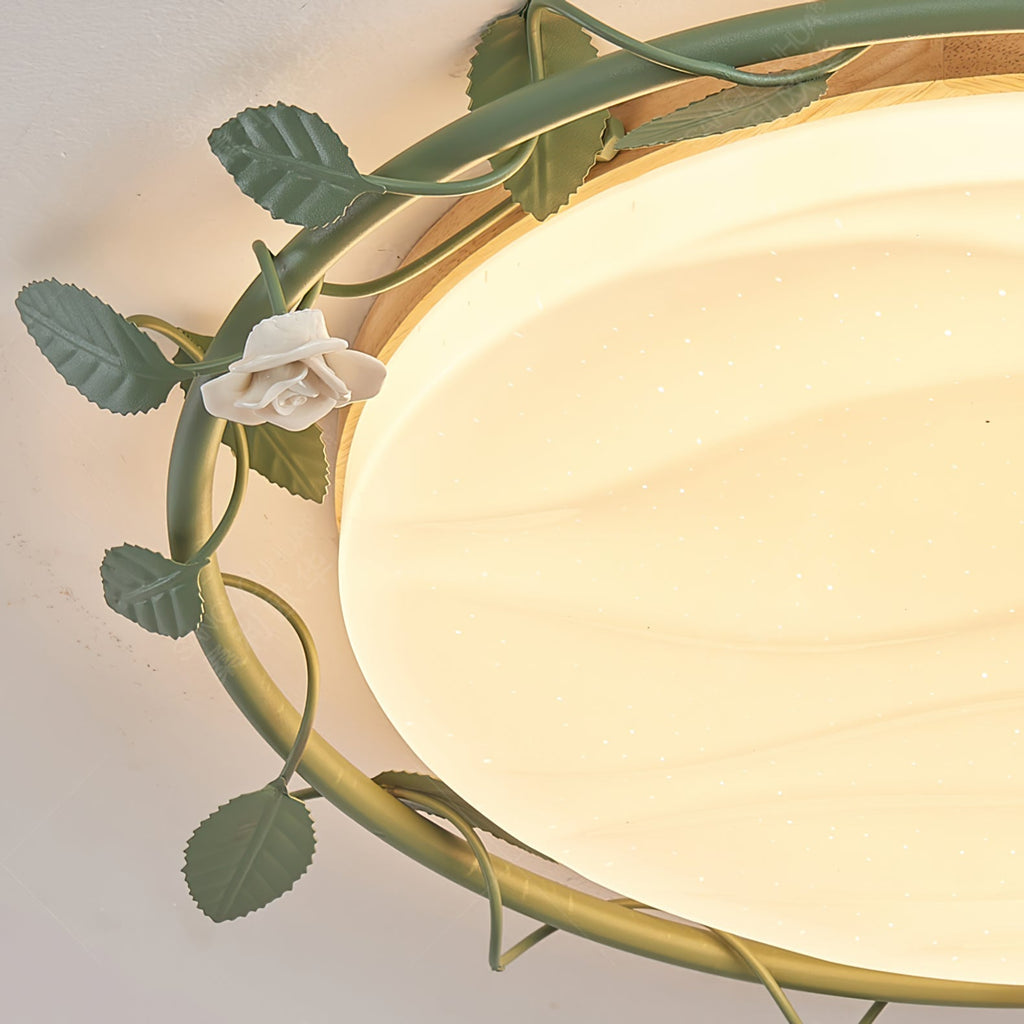 lush Mount Ceiling Light with Leaf Design