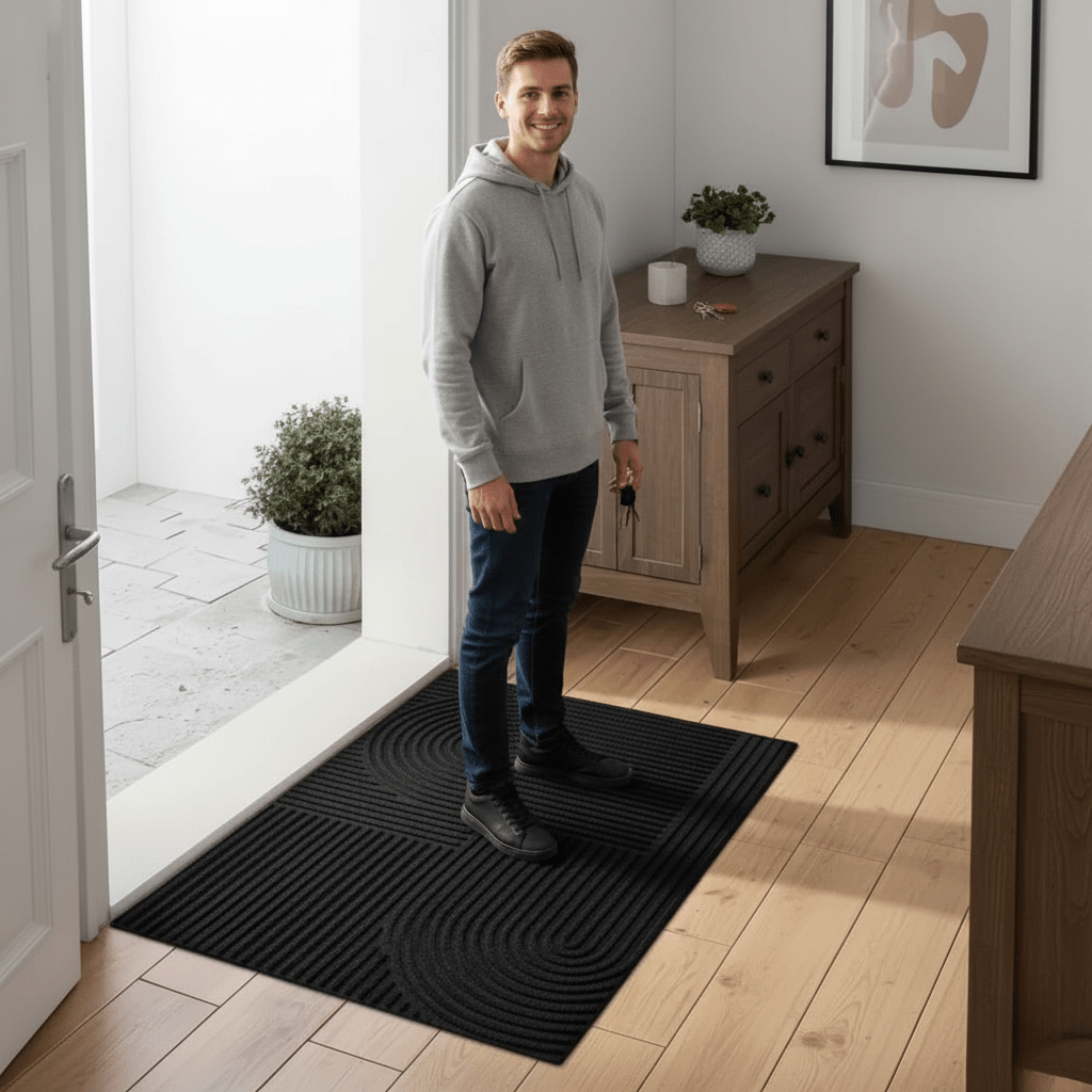Non Slip Geometric Microfiber Door Mat