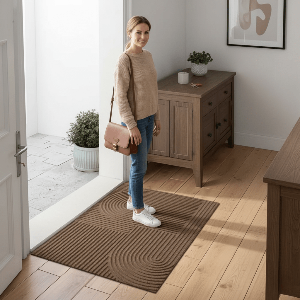 Non Slip Geometric Microfiber Door Mat