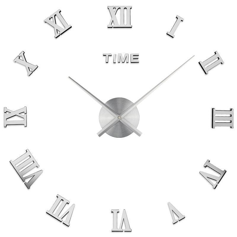 DIY Frameless Wall Clock with Roman Numerals