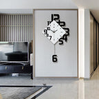 Modern Wall Clock with Pendulum Oversized Numbers