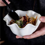 Ceramic Serving Bowl with Wavy Edge