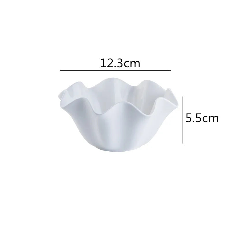 Ceramic Serving Bowl with Wavy Edge