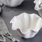 Ceramic Serving Bowl with Wavy Edge