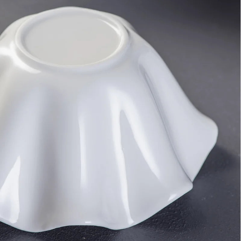 Ceramic Serving Bowl with Wavy Edge