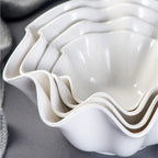 Ceramic Serving Bowl with Wavy Edge