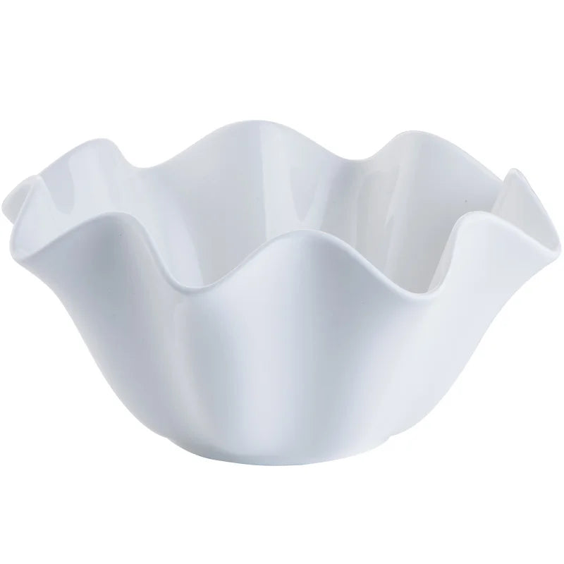 Ceramic Serving Bowl with Wavy Edge