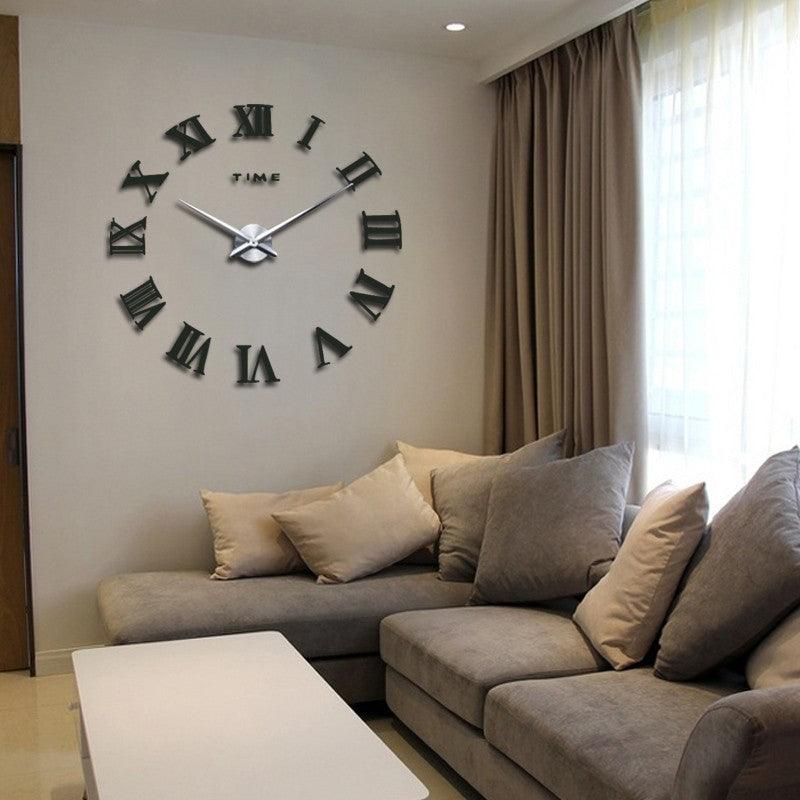 DIY Frameless Wall Clock with Roman Numerals