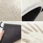 Checkerboard Area Rug with Scalloped Edges