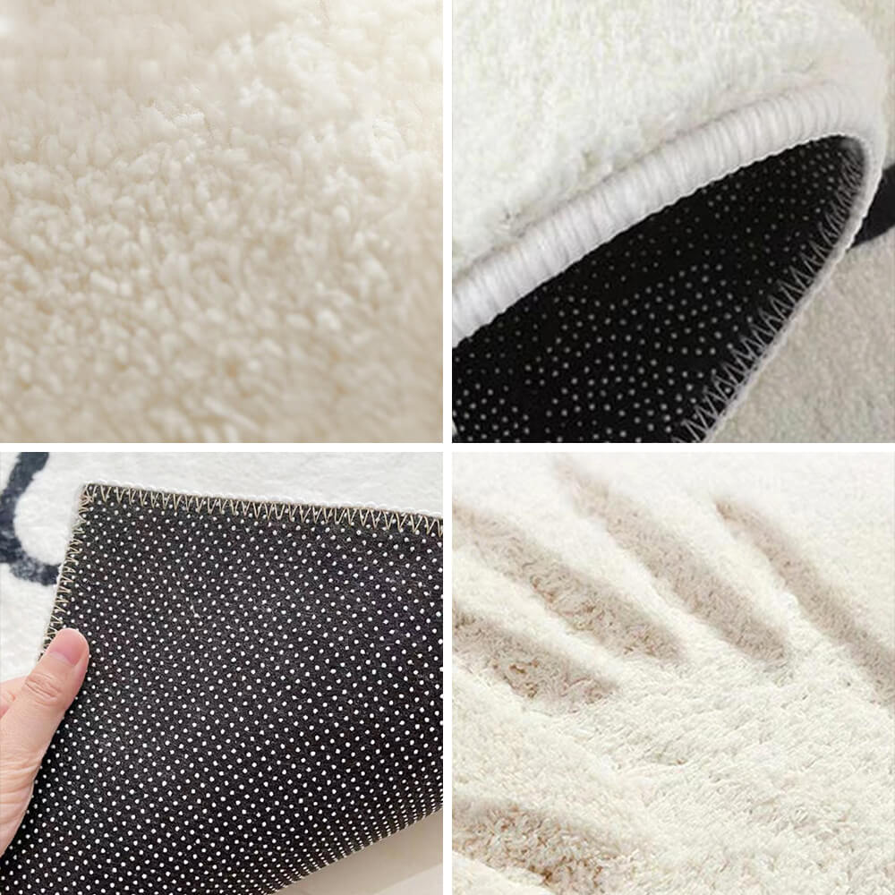 Checkerboard Area Rug with Scalloped Edges