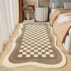 Checkerboard Area Rug with Scalloped Edges