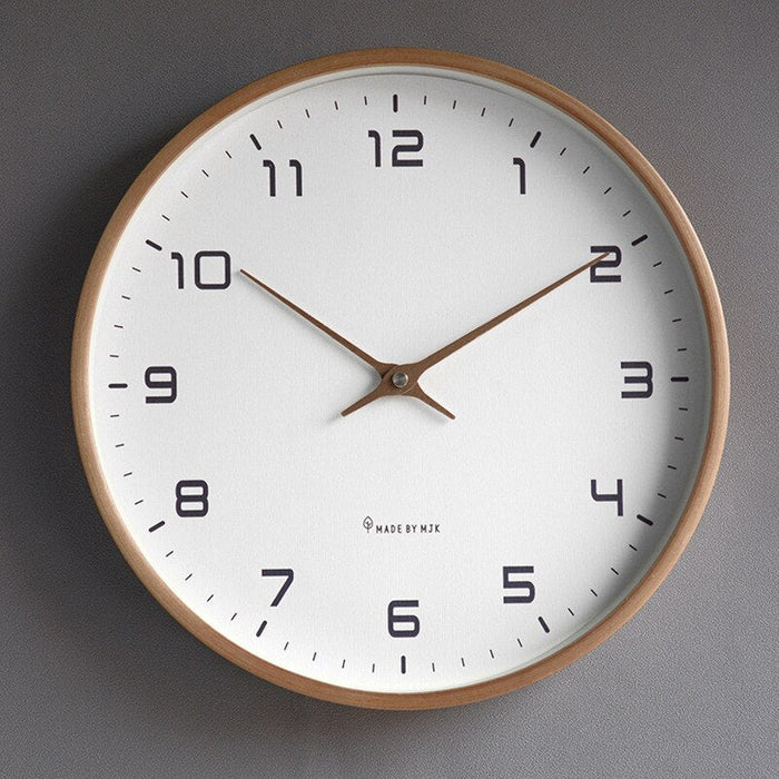 Nordic Wooden Wall Clock with Silent Quartz