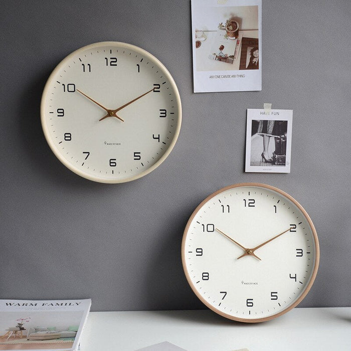 Nordic Wooden Wall Clock with Silent Quartz