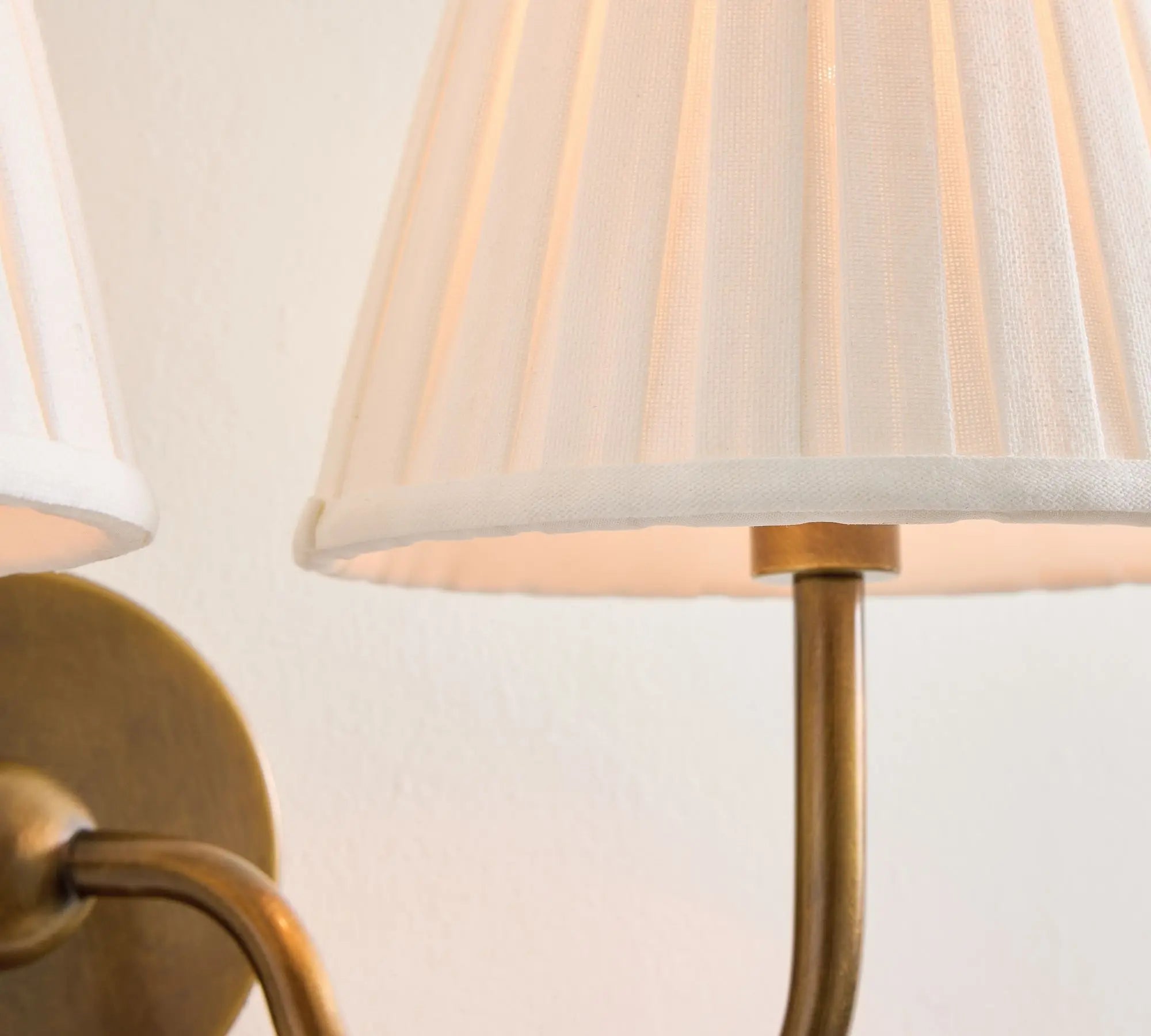 Double Wall Light with Linen Shades