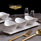 Ceramic Snack Bowls Set with Tray