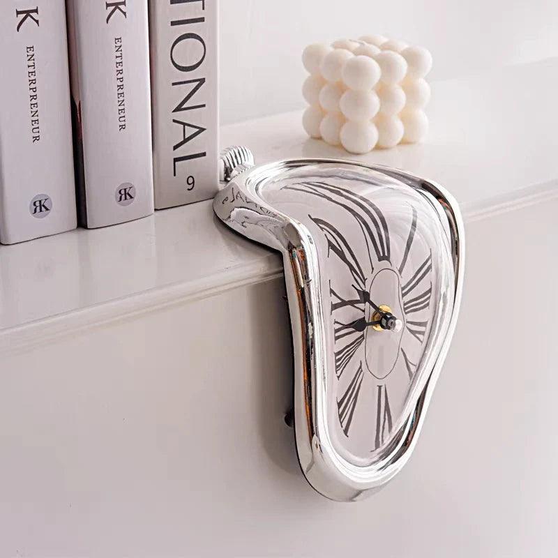 Melting Wall Clock with Roman Numeral Analog System