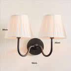 Double Wall Light with Linen Shades