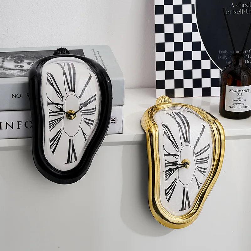 Melting Wall Clock with Roman Numeral Analog System