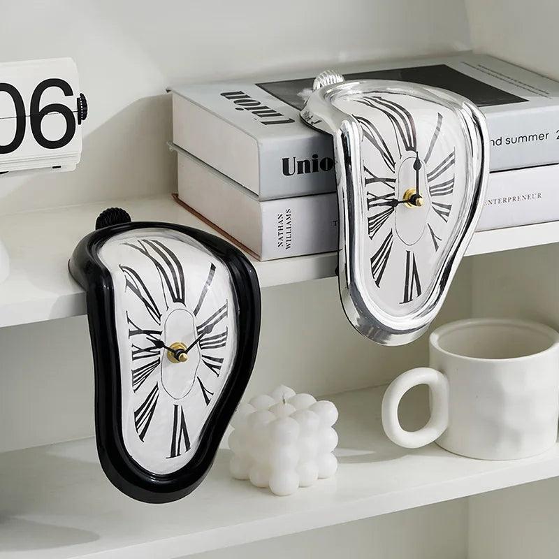 Melting Wall Clock with Roman Numeral Analog System