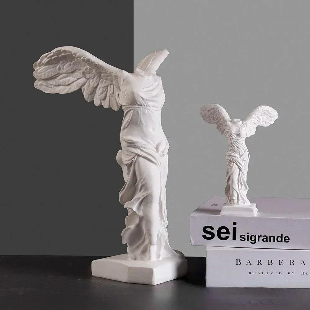 Greek Victory Statue Resin Sculpture with Classical Winged Figurine