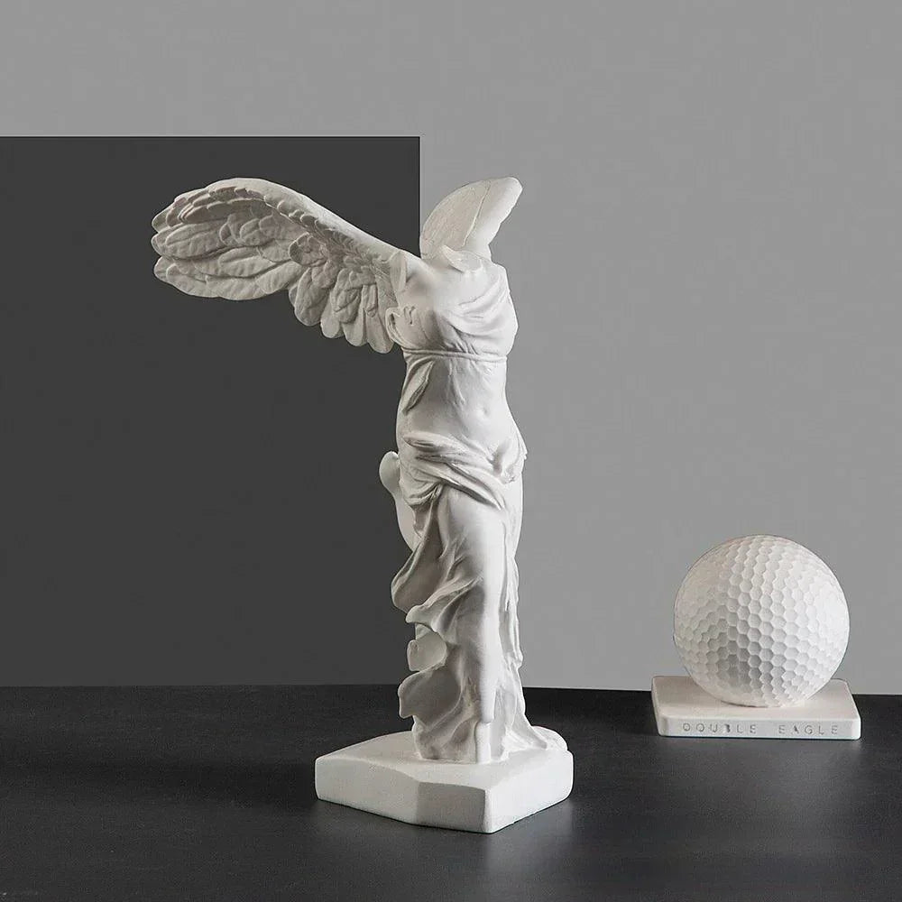 Greek Victory Statue Resin Sculpture with Classical Winged Figurine