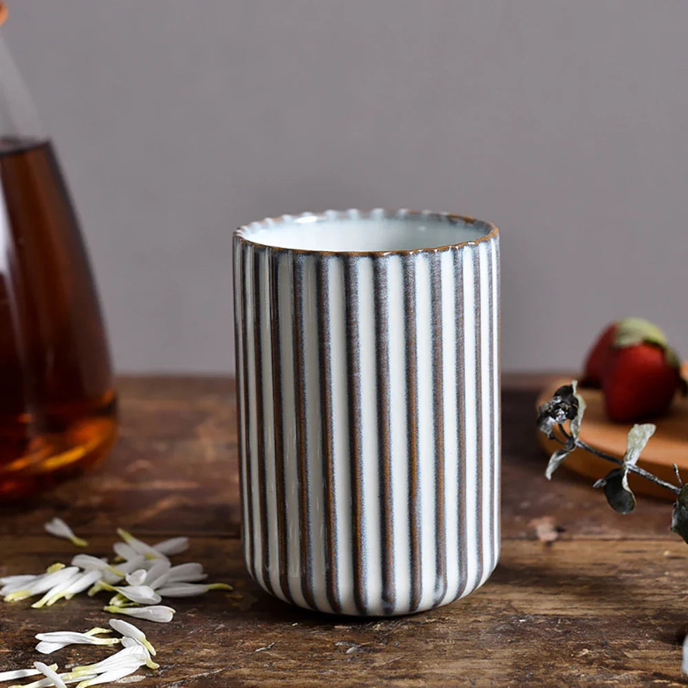 Ceramic Tall Ripple Mugs Set of 2 and 4