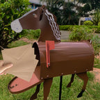 Cow Shaped Garden Mailbox with Decorative Outdoor Metal