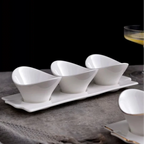 Ceramic Snack Bowls Set with Tray