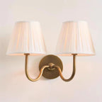 Double Wall Light with Linen Shades