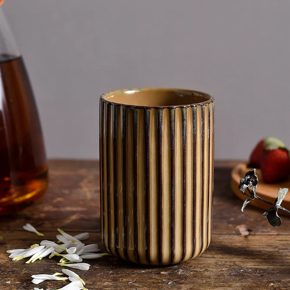 Ceramic Tall Ripple Mugs Set of 2 and 4