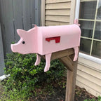 Cow Shaped Garden Mailbox with Decorative Outdoor Metal