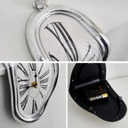 Melting Wall Clock with Roman Numeral Analog System