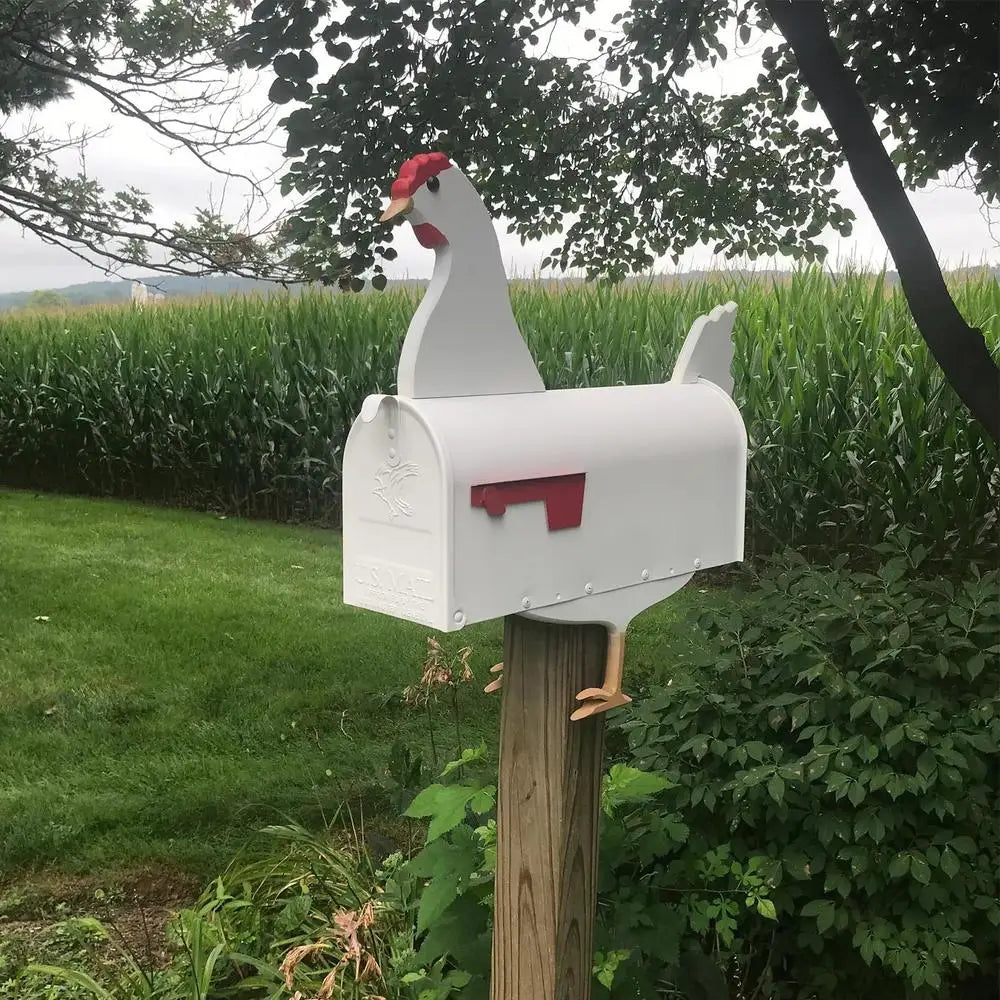 Cow Shaped Garden Mailbox with Decorative Outdoor Metal
