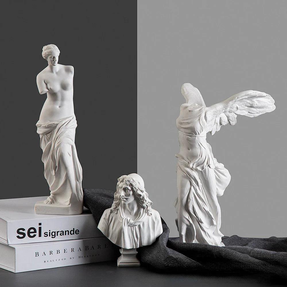 Greek Victory Statue Resin Sculpture with Classical Winged Figurine