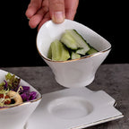Ceramic Snack Bowls Set with Tray