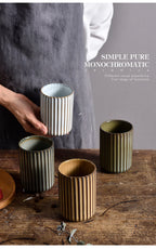 Ceramic Tall Ripple Mugs Set of 2 and 4
