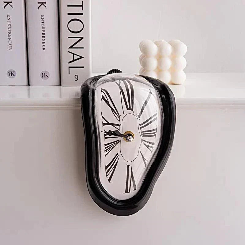Melting Wall Clock with Roman Numeral Analog System