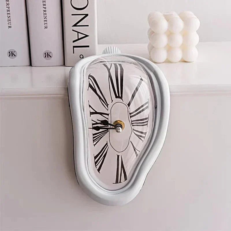 Melting Wall Clock with Roman Numeral Analog System