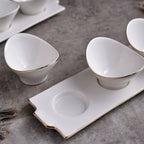 Ceramic Snack Bowls Set with Tray