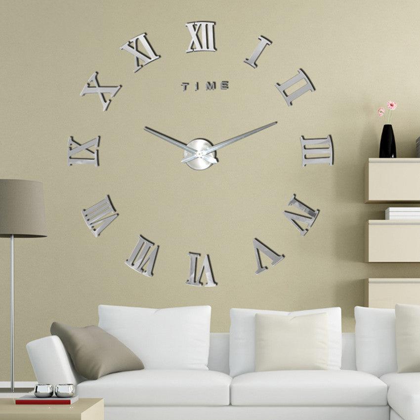 DIY Frameless Wall Clock with Roman Numerals
