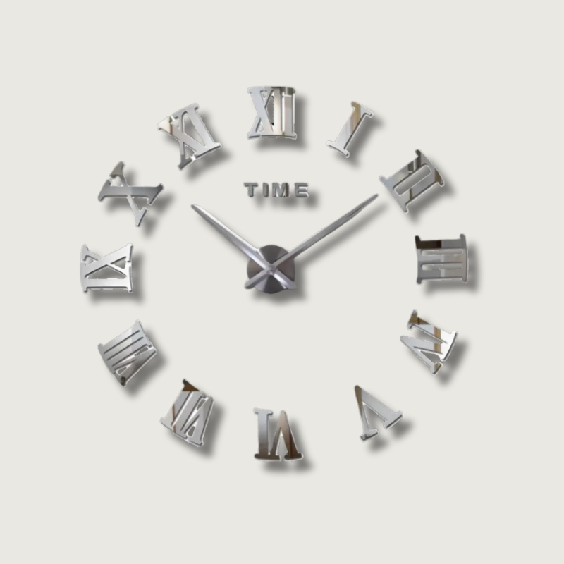 DIY Frameless Wall Clock with Roman Numerals